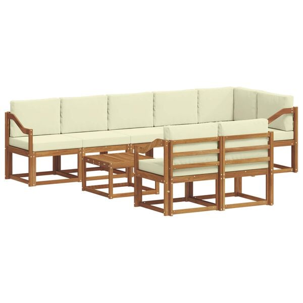 vidaXL Set vanjskih sofa s jastukom 9 pcs Prirodna i krem