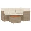 vidaXL 5-dijelni vrtni set sofa s jastucima bež od poliratana