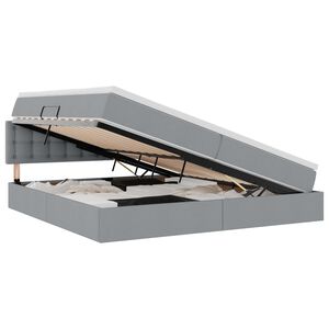 vidaXL Krevet s madracem i skladi&scaron;tem Svijetlo siva 200 x 200 cm