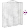 vidaXL Lučne gabionske ko&scaron;are 9 kom 200x50x220/240cm pocinčano željezo