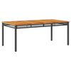 vidaXL Vrtni stol crni 180 x 90 x 75 cm od poliratana i drva bagrema