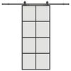vidaXL Klizna vrata s priborom crna 90 x 205 cm od ESG stakla