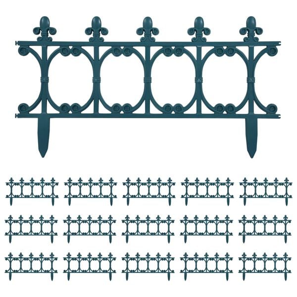 vidaXL Rubnjaci za travnjak 16 kom zeleni 10 m PP