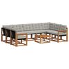 vidaXL Set vanjskih sofa s jastukom 10 pcs Prirodna i svijetlo siva