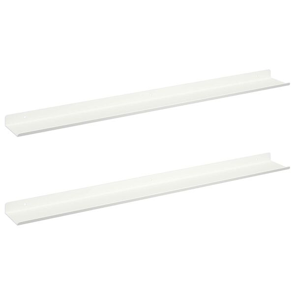 vidaXL Lebdeća polica Zidne 2 pcs Bijeli 80 x 9 x 2,5 cm Čelik