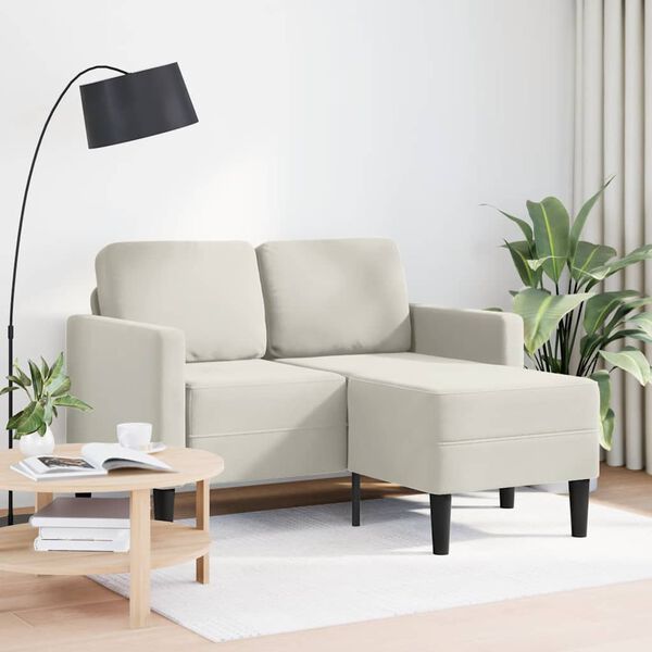 vidaXL Sofa 2-sjed s ležaljkom u obliku slova L krem 125 cm bar&scaron;un