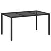 vidaXL Stol za vrt Crna 150 x 90 x 75 cm poliratan
