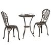 vidaXL Bistro set za vrt 3 pcs Bronzana Aluminij