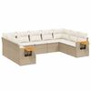 vidaXL 9-dijelni set vrtnih sofa s jastucima bež od poliratana