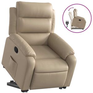 vidaXL Naslonjač na podizanje od umjetne kože boja cappuccina