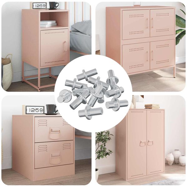 vidaXL Polica Kuka 4500 pcs Srebrno 8,6 x 8,6 x 14,6 mm Čelik