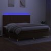 vidaXL Krevet box spring s madracem LED tamnosmeđi 200x200 cm tkanina