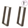 vidaXL Noge za blagovaonski stol U-oblik 2 kom Prirodni čelik 50 x (72-73) cm Čelik