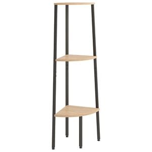 vidaXL Kutne police s 3 razine svjetlosmeđe-crne 45,5 x 31,5 x 120 cm