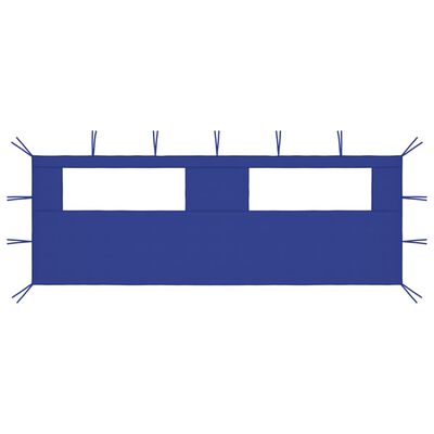 vidaXL Bočni zid za sjenicu s prozorima 6 x 2 m plavi