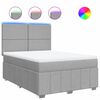 vidaXL Krevet box spring s madracem svjetlosivi 140x200 cm od tkanine