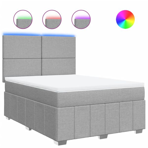 vidaXL Krevet box spring s madracem svjetlosivi 140x200 cm od tkanine