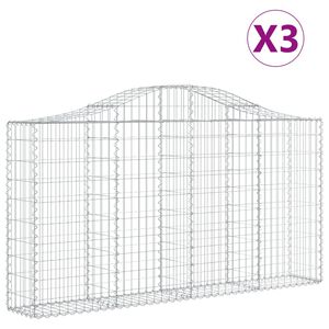 vidaXL Lučne gabionske ko&scaron;are 3 kom 200x30x100/120cm pocinčano željezo