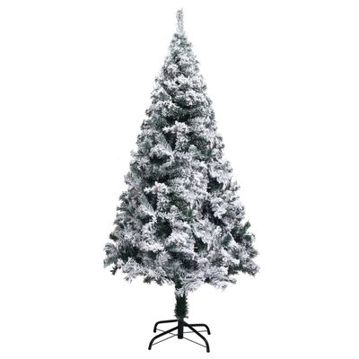 vidaXL Umjetno osvijetljeno božićno drvce sa snijegom zeleno 180 cm