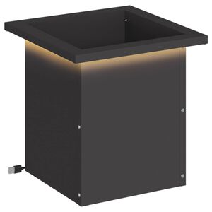 vidaXL Vrtna posuda za sadnju s LED svjetlom Crna 30 x 30 x 30 cm