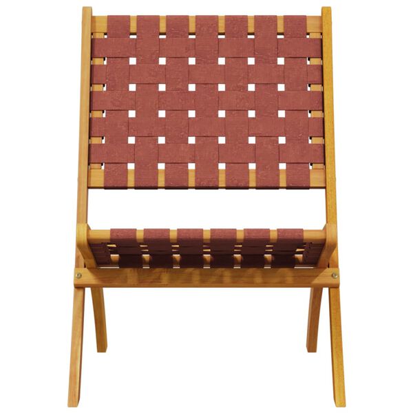 vidaXL Sklopive vrtne stolice 2 kom sa stolom crvene od masivnog drva