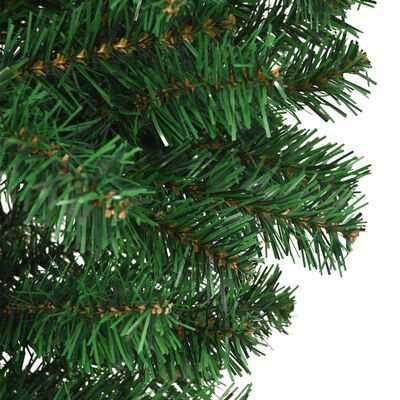 vidaXL Naopako umjetno božićno drvce sa stalkom zeleno 210 cm