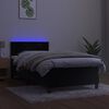 vidaXL Krevet box spring s madracem LED crni 90x200 cm bar&scaron;un