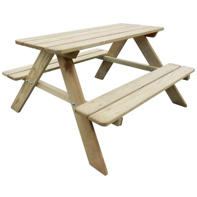 vidaXL Dječji stol za piknik 89 x 89,6 x 50,8 cm od borovine