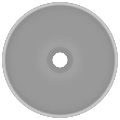 vidaXL Luksuzni okrugli umivaonik mat svjetlosivi 32,5x14 cm keramički