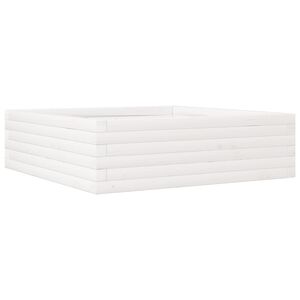 vidaXL Vrtna sadilica bijela 80 x 80 x 23 cm od masivne borovine