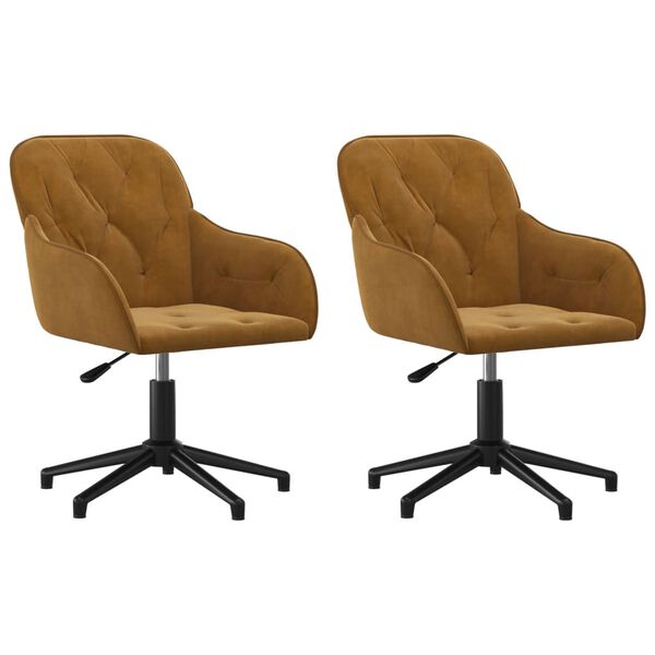 vidaXL Okretne blagovaonske stolice 2 kom smeđe bar&scaron;unaste