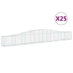 vidaXL Lučne gabionske ko&scaron;are 25kom 400x30x40/60 cm pocinčano željezo