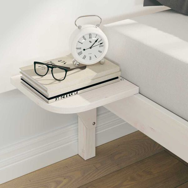 vidaXL Krevetna konstrukcija s bočnim stolovima Bijelo 180 x 210 cm