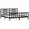 vidaXL Okvir za krevet s uzglavljem crni 200 x 200 cm od masivnog drva
