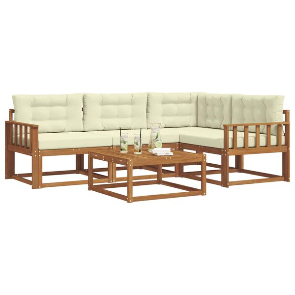 vidaXL Set vanjskih sofa s jastukom 5 pcs Prirodna i krem