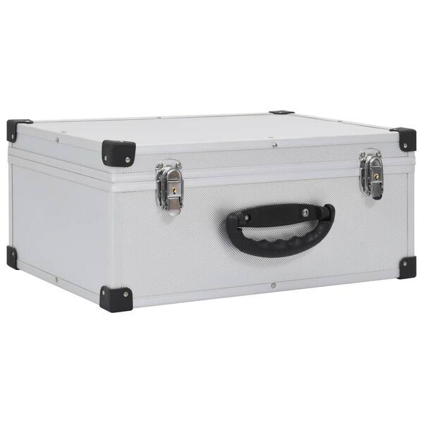 vidaXL Kutija za 60 CD-ova aluminijska ABS srebrna