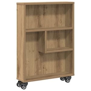 vidaXL Uska kolica za pohranu boja hrasta 48x13x68cm konstruirano drvo