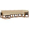 vidaXL Set vanjskih sofa s jastukom 7 pcs Prirodna i bež