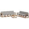 vidaXL Set vanjskih sofa s jastukom 9 pcs Prirodna i svijetlo siva