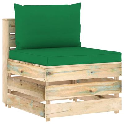 vidaXL 5-dijelna vrtna garnitura s jastucima zeleno impregnirano drvo