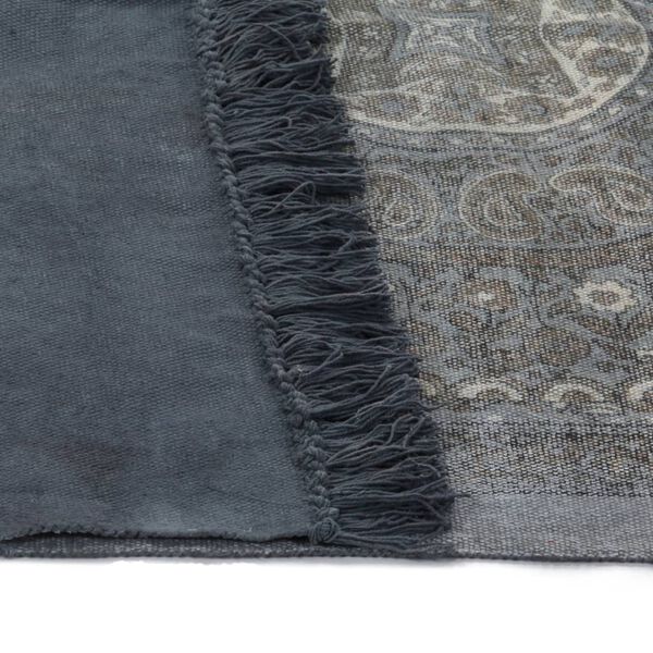 vidaXL Ćilim od pamuka s uzorkom 120 x 180 cm sivi