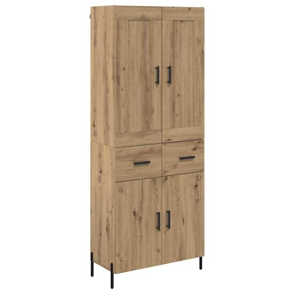 vidaXL Highboard s ladicama 2 pcs Umjetnički hrast Konstruirano drvo
