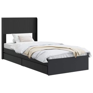vidaXL Krevetna konstrukcija s pohranom i uzglavljem Crna 75 x 190 cm