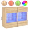 vidaXL Zidni TV ormarić s LED svjetlima boja hrasta 78,5x30x60,5 cm