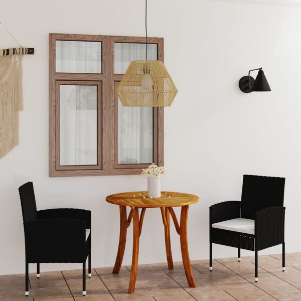 vidaXL 3-dijelni vrtni blagovaonski set crni