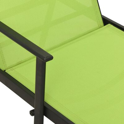vidaXL Ležaljka za sunčanje od čelika i tekstilena zelena
