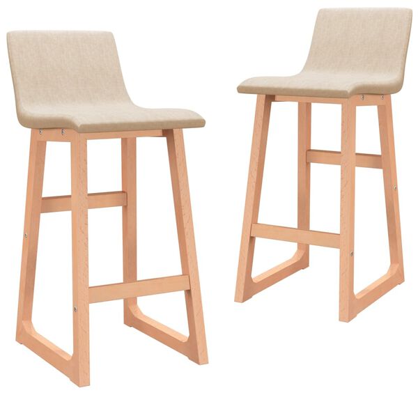 vidaXL Barski stolci od tkanine 2 kom krem