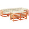 vidaXL 7-dijelni set vrtnih sofa s jastucima vo&scaron;tano smeđi od borovine