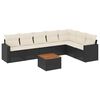 vidaXL 8-dijelni set vrtnih sofa od poliratana s jastucima crni