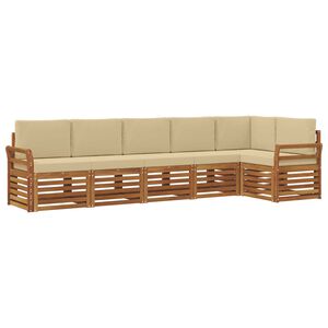 vidaXL Set vanjskih sofa 6 kom. Prirodna i bež Poliester